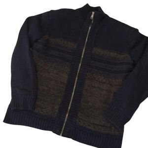 Size M fleece knitted warm zip up Denver Hayes winter sweater